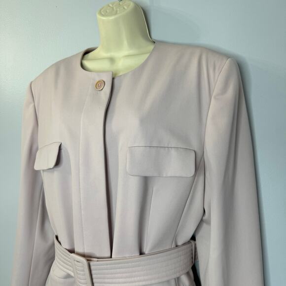ESCADA Wool Jacket Lavender Buckle Belted Safari Classic Mature Women's 44 L - Picture 16 of 16